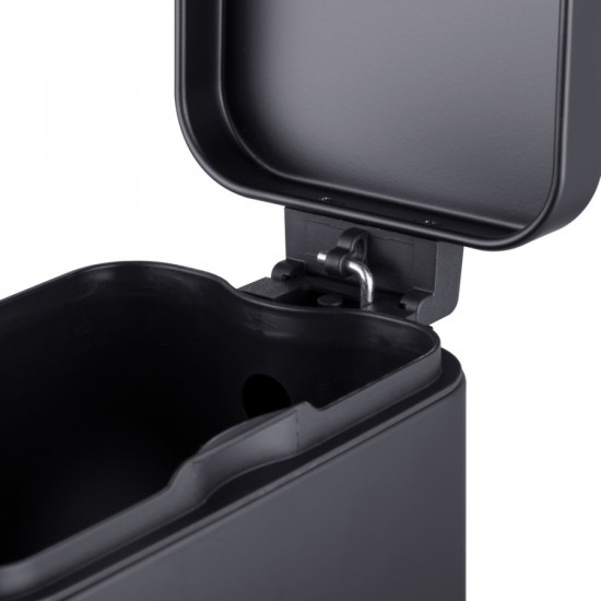 Відро для сміття з плавним закриттям прямокутне Mixxus Premium Quadro-TC0105 Black 5 л колір чорний