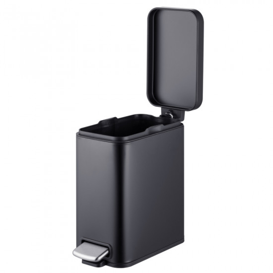 Відро для сміття з плавним закриттям прямокутне Mixxus Premium Quadro-TC0105 Black 5 л колір чорний
