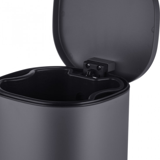 Відро для сміття з плавним закриттям овальне Mixxus Premium Olivary-TC0105 Graphite 5 л колір графі