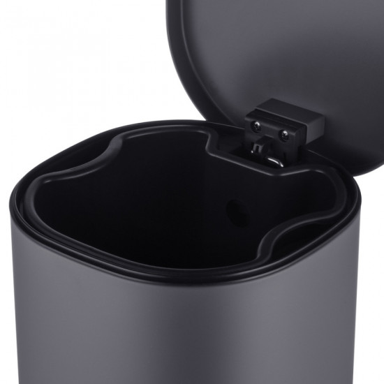 Відро для сміття з плавним закриттям овальне Mixxus Premium Olivary-TC0105 Graphite 5 л колір графі