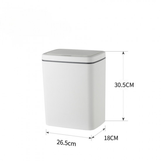 Відро для сміття сенсорне прямокутне Mixxus WAVE-TC0110 White 10 л колір білий (MI7073)