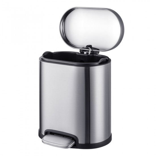 Відро для сміття з плавним закриттям овальне Mixxus Premium Topper-TC0205 SS Color 5л колір нержаві