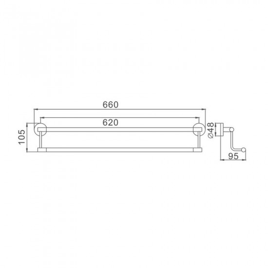 Держатель для полотенец (2 планки) 550 мм Haiba HB1709 (HB0717)