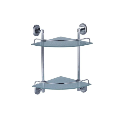 Полиця кутова 2-ярусна Zerix AFB-0107-2 (скло) (ZX5071)