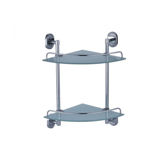 Полиця кутова 2-ярусна Zerix AFB-0107-2 (скло) (ZX5071)