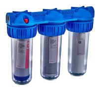 Фильтр для холодной воды Koer KV-26-1 (3 колбы 3-х склад.,картр.PPR+спрес./гран.уг.) 8 атм. 1" (KR