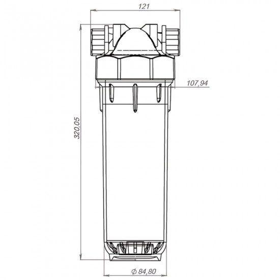 Колба фильтра для холодной воды Europroduct EPV-21-1/2 8 атм. 1/2" (EP6234)