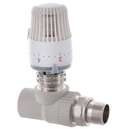 Кран термостатический с термоголовкой прямой PPR 20x1/2 Koer K0156.PRO (KP0199)