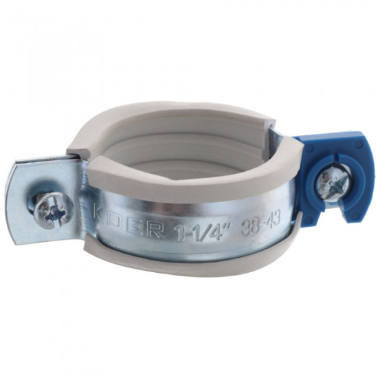 Хомут трубный оцинкованный Koer KCB.10.G 1-1 / 4 "(38-43) серый (KR2787)