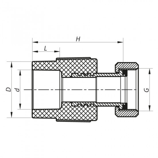 Муфта с накидной гайкой 20x1 /2F PPR Koer K0141.PRO (KP0178)