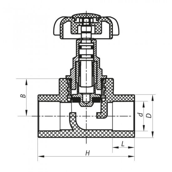 Кран вентильный 63 Koer PPR K0188.PRO (KP0242)
