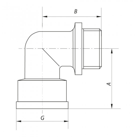 Угол 3/4'' НВ Koer KF.L08MF (KF0076)
