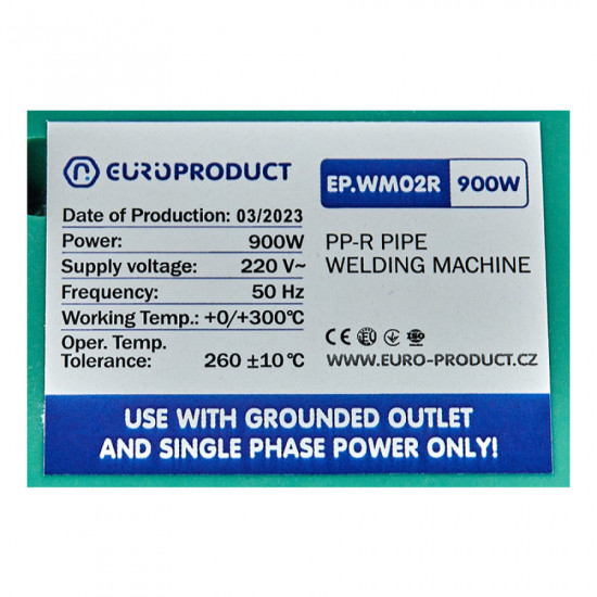 Паяльник Europroduct EP.WM02R для PPR труб (круглые насадки) 16/32mm (EP6092)