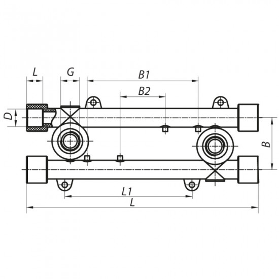 Монтажная планка проходная 20x1 / 2F Koer K0128.PRO (KP0154)