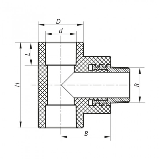 Трійник ЗР 20x1/2M PPR Koer K0108.PRO (KP0129)