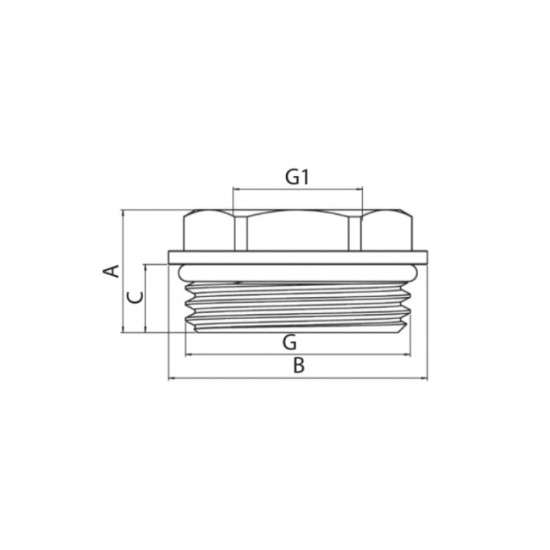 Футорка с уплотнительным кольцом Koer KF.F0610-R - 1"x1/2" (KR5047)