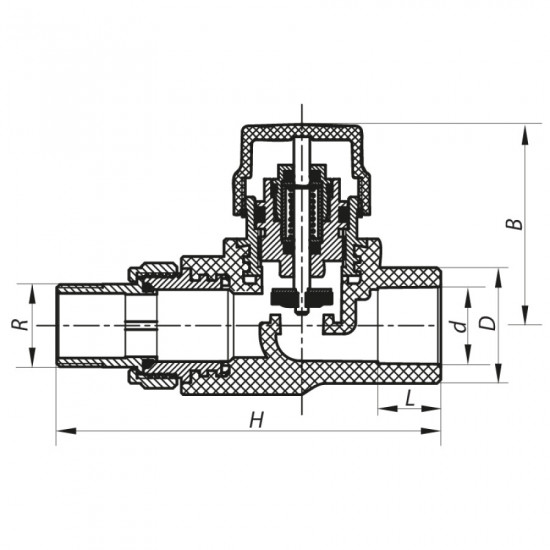 Кран термостатичний прямий PPR 20x1/2 KOER K0152.PRO (KP0193) Кран термостатичний прямий PPR 20x1/2 KOER K0152.PRO (KP0193)