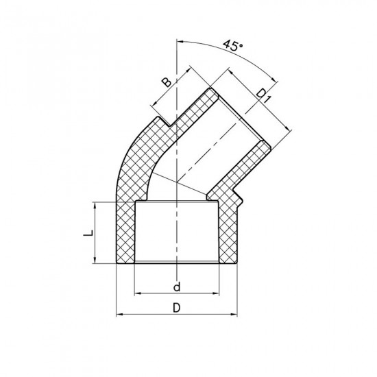 Угол Koer K0264.PRO 25 PPR 45 ВН (KP2908) Угол Koer K0264.PRO 25 PPR 45 ВН (KP2908)