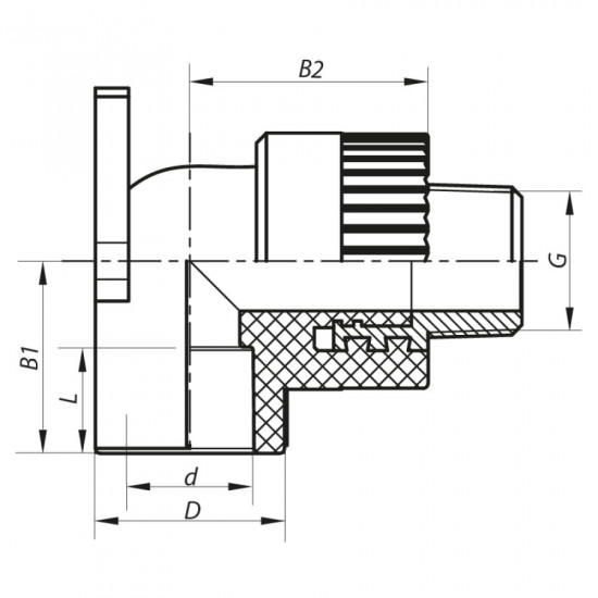 Угол инсталляционный ЗР 25x1/2M PPR Koer K0125.PRO (KP0150)