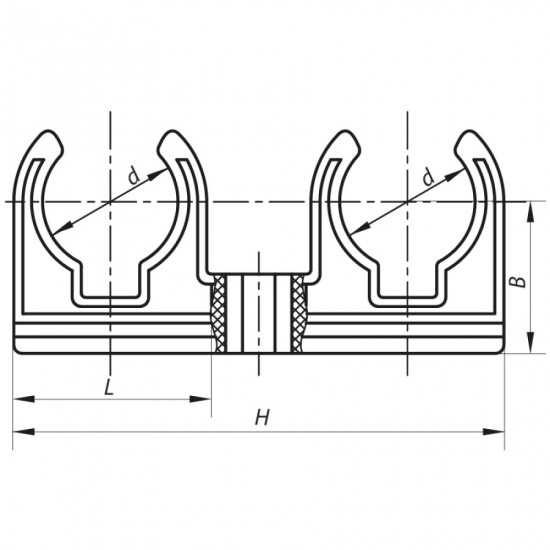 Двойное крепление для PPR трубы 20 Koer K0080.PRO (KP0096)