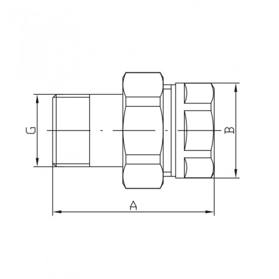 Згін американка прямой, БЕЗ НИКЕЛЯ KOER KR.341.WN - 3/4" (KR4737)