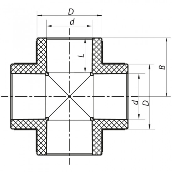 Крестовина 32 PPR Koer K0027.PRO (KP0033)