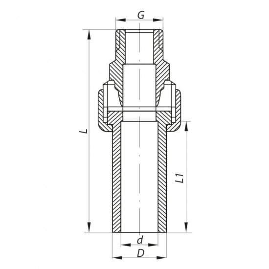 Розбірне різьбове з'єднання НР 20x1 / 2M PPR KOER K0237.PRO (KP2602)