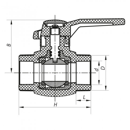 Кран шаровой PPR КШ (ручка) для горячей воды 20 (Koer K0175.PRO) (KP0227)