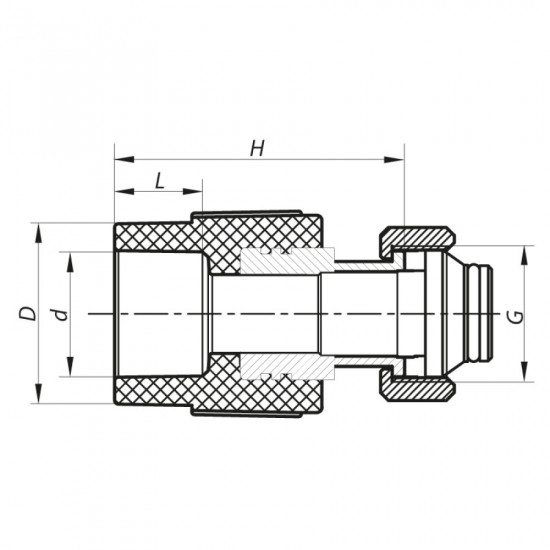 Муфта с евроконусом и накидной гайкой 20x3 /4 PPR Koer K0240.PRO (KP2606)