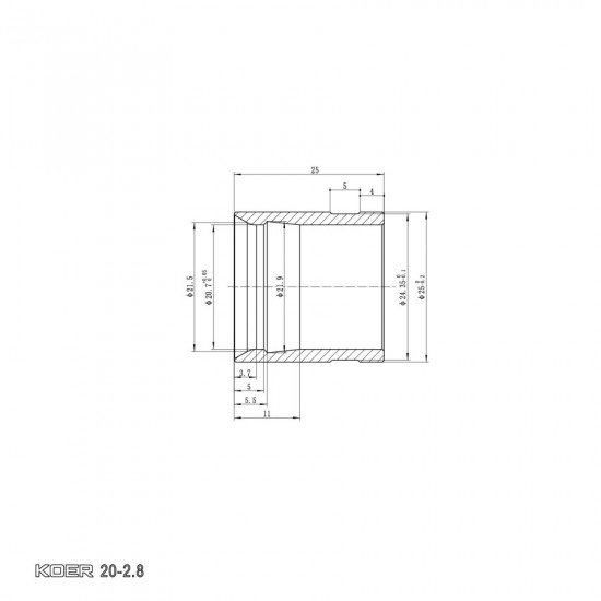 Гільза монтажна насувна Koer KA.S20 - 20-2.8mm (KR4900)