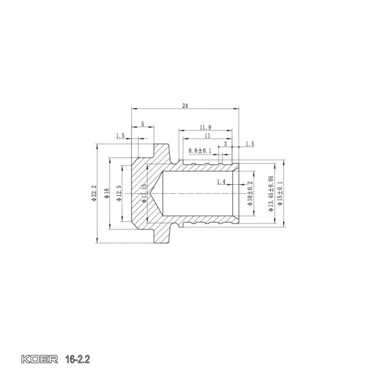 Заглушка Koer KA.P16 - 16(2.2mm) (KR4897)