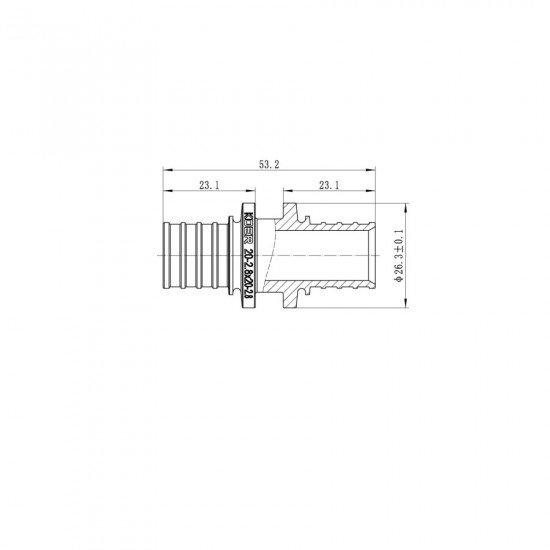 Муфта соединительная равнопроходная Koer KA.С20 - 20(2.8mm) x 20(2.8mm) (KR4856)
