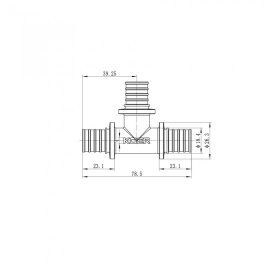 Трійник рівнопрохідний Koer KA.T20 - 20(2.8mm) x 20(2.8mm) x 20(2.8mm) (KR4885)
