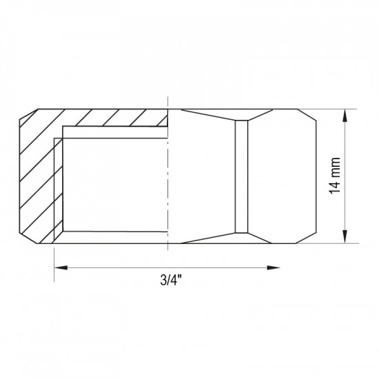 Заглушка Koer KF.P08F.WN - 3/4'' F без нікелю (KR5571)
