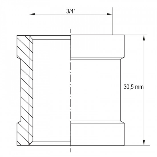 Муфта Koer KF.C08.WN - 3/4" без никеля (MX1492)