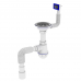 Сифон для кухни Zerix SK-02-A 3 1/2"x40 с резьбовым выпуском и гибким прямоугольным переливом (ZX4952)
