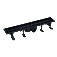 Душовий трап Mixxus DRAIN-06-60 BLACK з пластиковою основою і накладкою із нерж.сталі SUS304 70x600