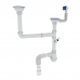Сифон для кухни ZERIX SK-03-A 3 1/2"x40 с двумя резьбовыми выходами и отводом для стиральной машины