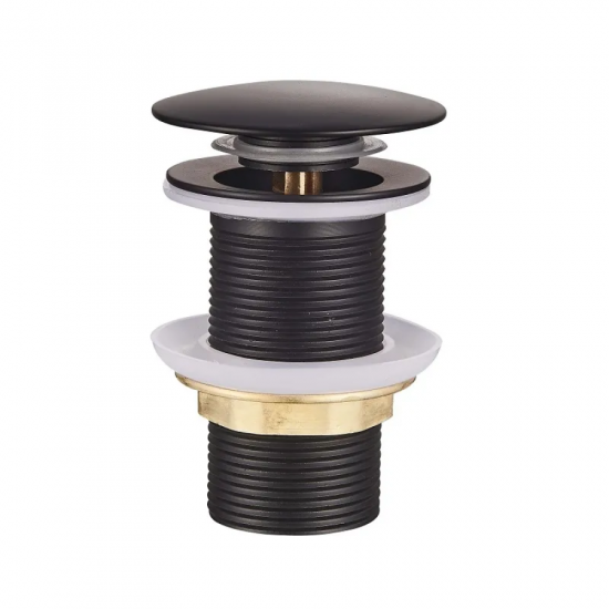 Донный клапан для умывальника Champion POP-UP-02 Black 1 1/4'' (кнопка) (Чёрный) (CH0366)