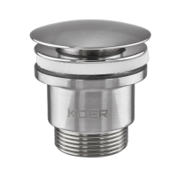 Донный клапан для умывальника Koer PW-01-02 1 1/4'' (кнопка) (Цвет нержавейка) (KR3401)