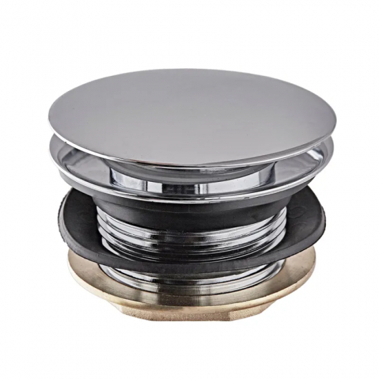 Донный клапан для ванны Koer PW-05-01 1 1/2'' (кнопка) (Цвет хром) (KR3406)
