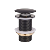Донный клапан для умывальника Mixxus POP-UP-04 Black 1 1/4'' (кнопка) (Чёрный) (MI6140)