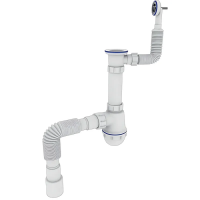 Сифон для кухни Zerix SK-04-В 1 1/2"x40 с резьбовым выпуском и круглым переливом (ZX5085)