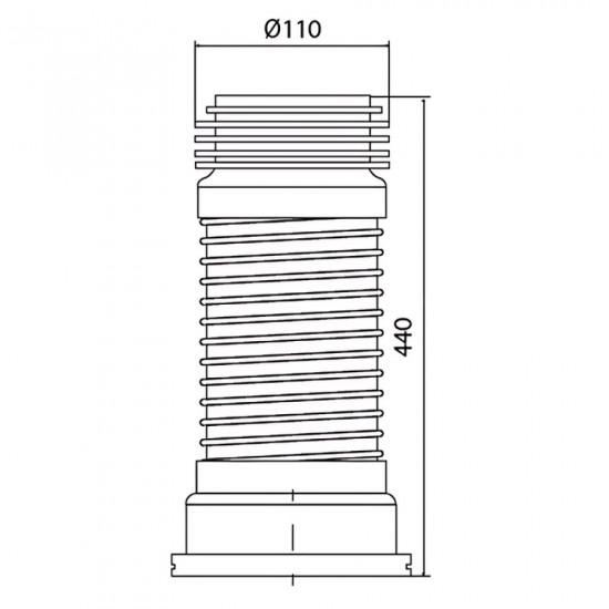 Гофротруба унітазна армована Mixxus GA-01-A 440 мм для чавунної каналізації d 110 мм (MI8178)