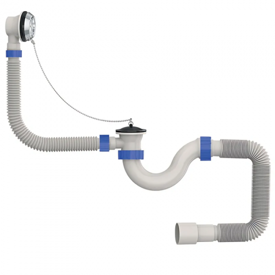 Сифон для ванни Mixxus SV-01-A 1 1/2" прямоточний з випуском та переливом (MI8201)