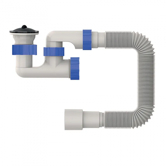 Сифон для душового піддона Mixxus SD-02 з ревізією та нержавіючим випуском (MI8204)