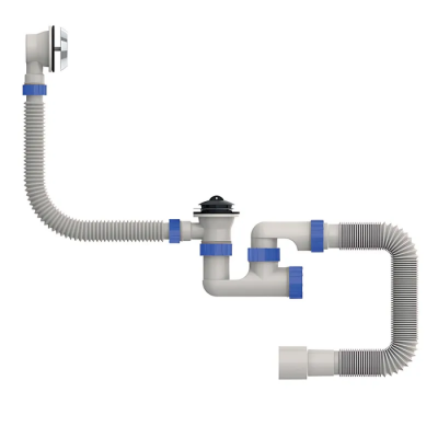 Сифон для ванни Mixxus SV-02-A 1 1/2" з ревізією, випуском та переливом (MI8202)