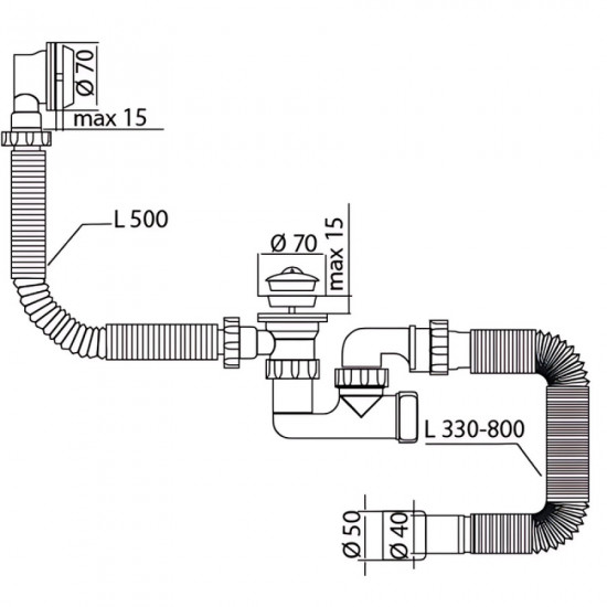 Сифон для ванни Mixxus SV-02-A 1 1/2" з ревізією, випуском та переливом (MI8202) Сифон для ванни Mixxus SV-02-A 1 1/2" з ревізією, випуском та переливом (MI8202)
