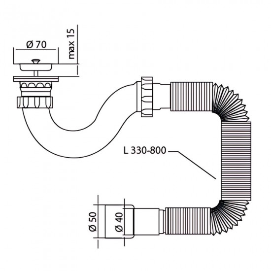 Сифон для душового піддона Mixxus SD-04 з нержавіючим випуском (MI8203)
