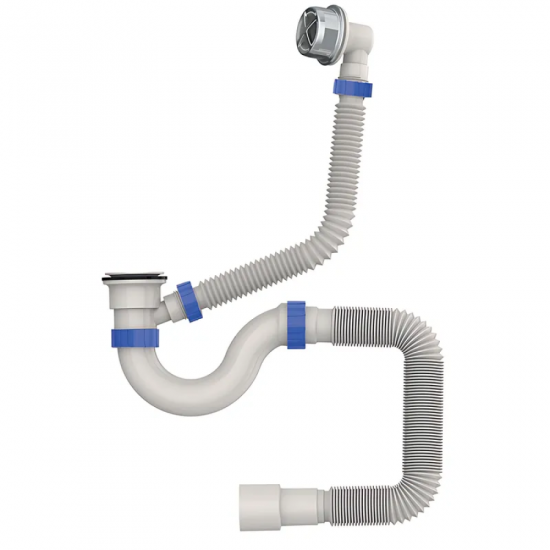 Сифон для ванни Mixxus SV-03-A 1 1/2" прямоточний з пластиковим випуском та переливом (MI8200)